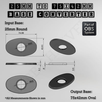 Round To Oval Bases Size Converters 3d Print Full Range
