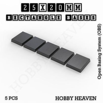 Rectangle Bases Range Sizes - 75x30mm to 125x40mm Medium Sizes 3d Print Full Range Tabletop Games