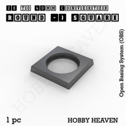 Round to Square Bases Shape and Size Converters 3d Print Full Range