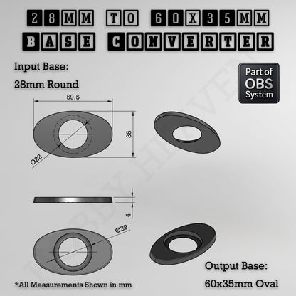 Round To Oval Bases Size Converters 3d Print Full Range