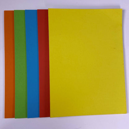 A2 Vivid Coloured Recycled Card 180gsm - Bright Mix of Yellow, Red, Blue, Green, and Orange