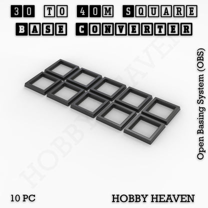 Square to Square Bases Size Converters 3d Print Full Range