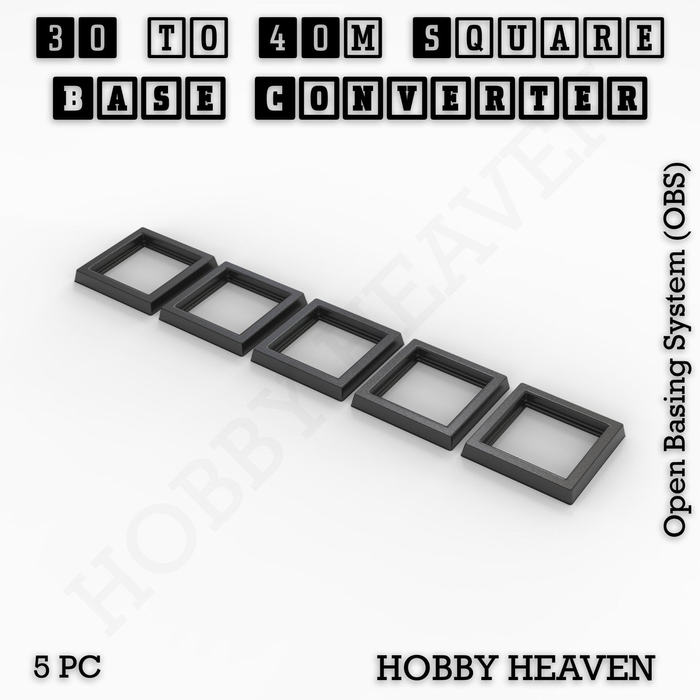 Square to Square Bases Size Converters 3d Print Full Range