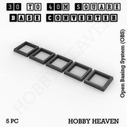 Square to Square Bases Size Converters 3d Print Full Range