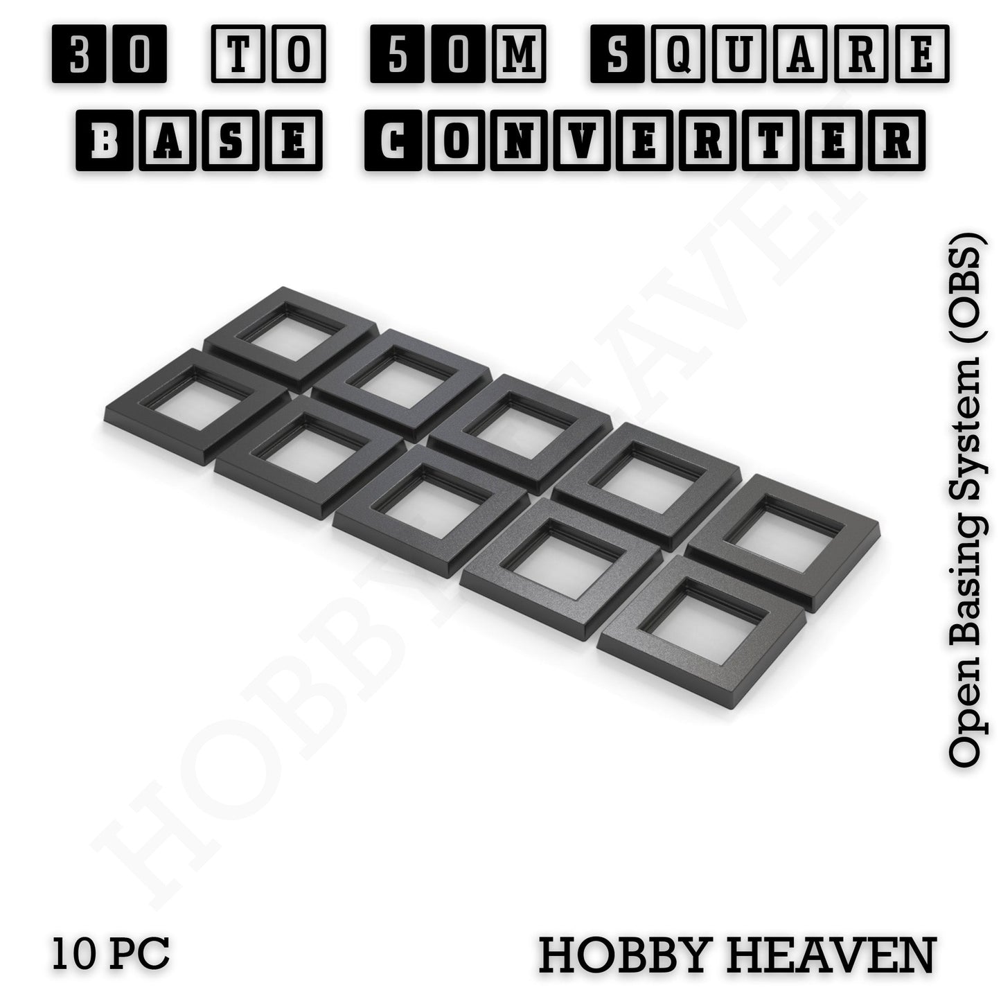 Square to Square Bases Size Converters 3d Print Full Range