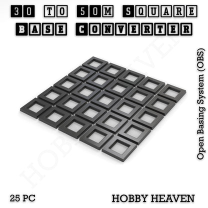 Square to Square Bases Size Converters 3d Print Full Range