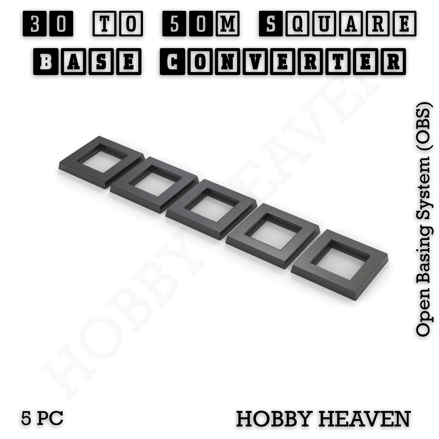 Square to Square Bases Size Converters 3d Print Full Range
