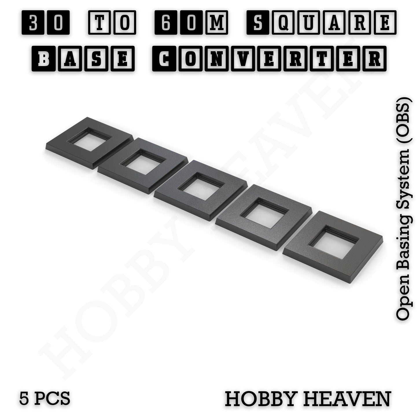 Square to Square Bases Size Converters 3d Print Full Range