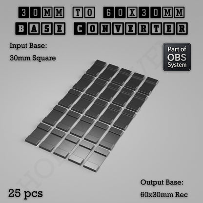 Square to Rectangle Bases Size Converters 3d Print Full Range