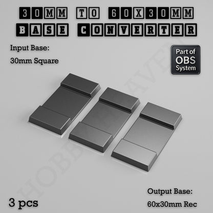 Square to Rectangle Bases Size Converters 3d Print Full Range