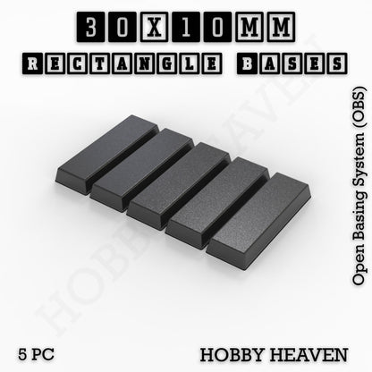 Rectangle Bases Range Sizes - 75x30mm to 125x40mm Medium Sizes 3d Print Full Range Tabletop Games