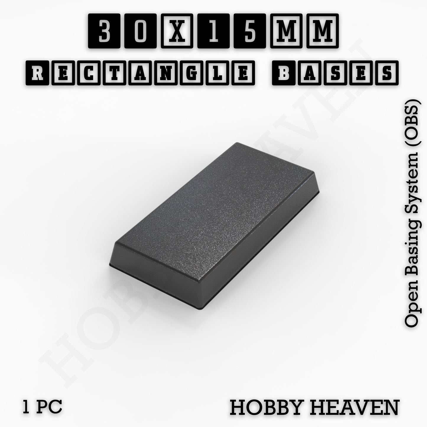 Rectangle Bases Range Sizes - 75x30mm to 125x40mm Medium Sizes 3d Print Full Range Tabletop Games