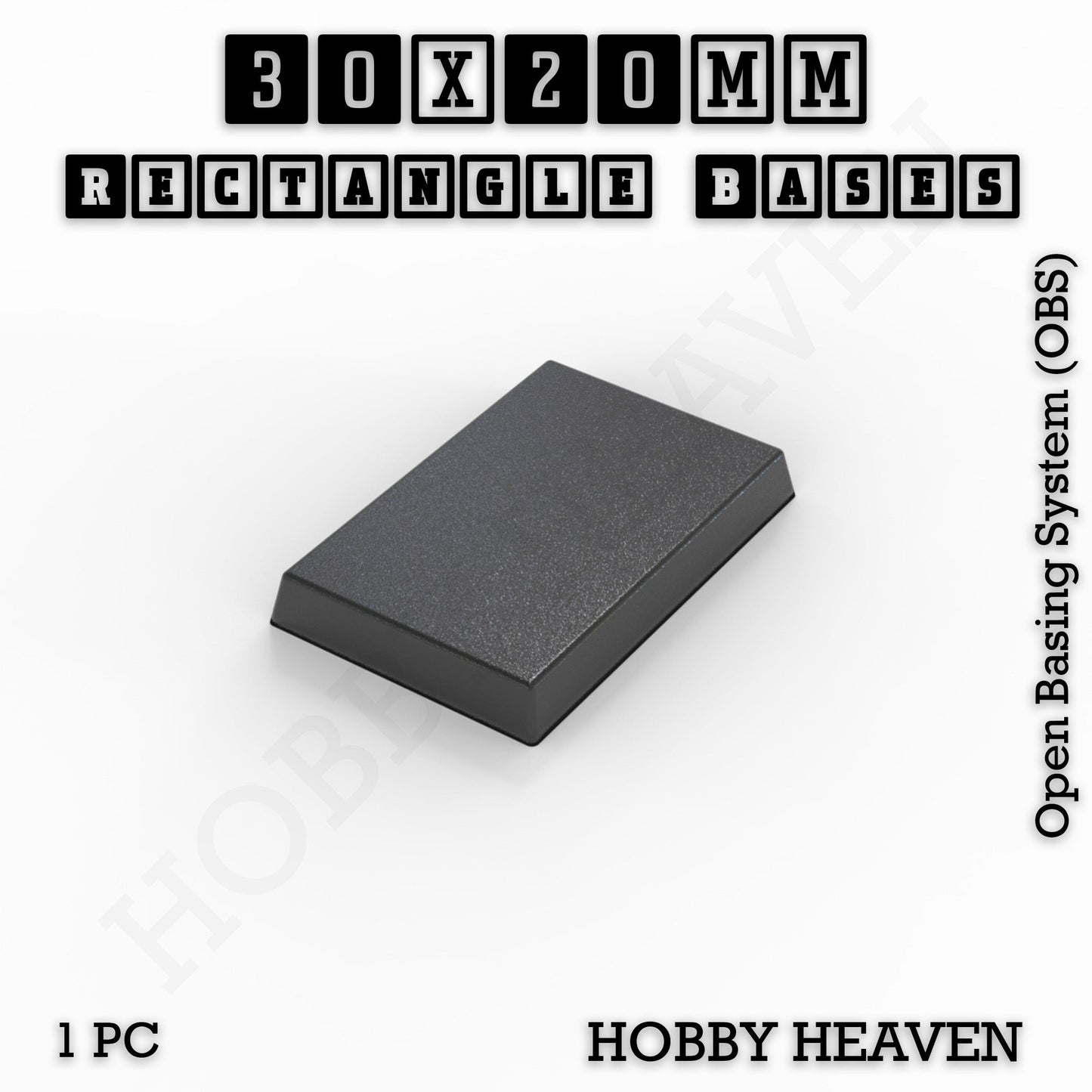 Rectangle Bases Range Sizes - 75x30mm to 125x40mm Medium Sizes 3d Print Full Range Tabletop Games