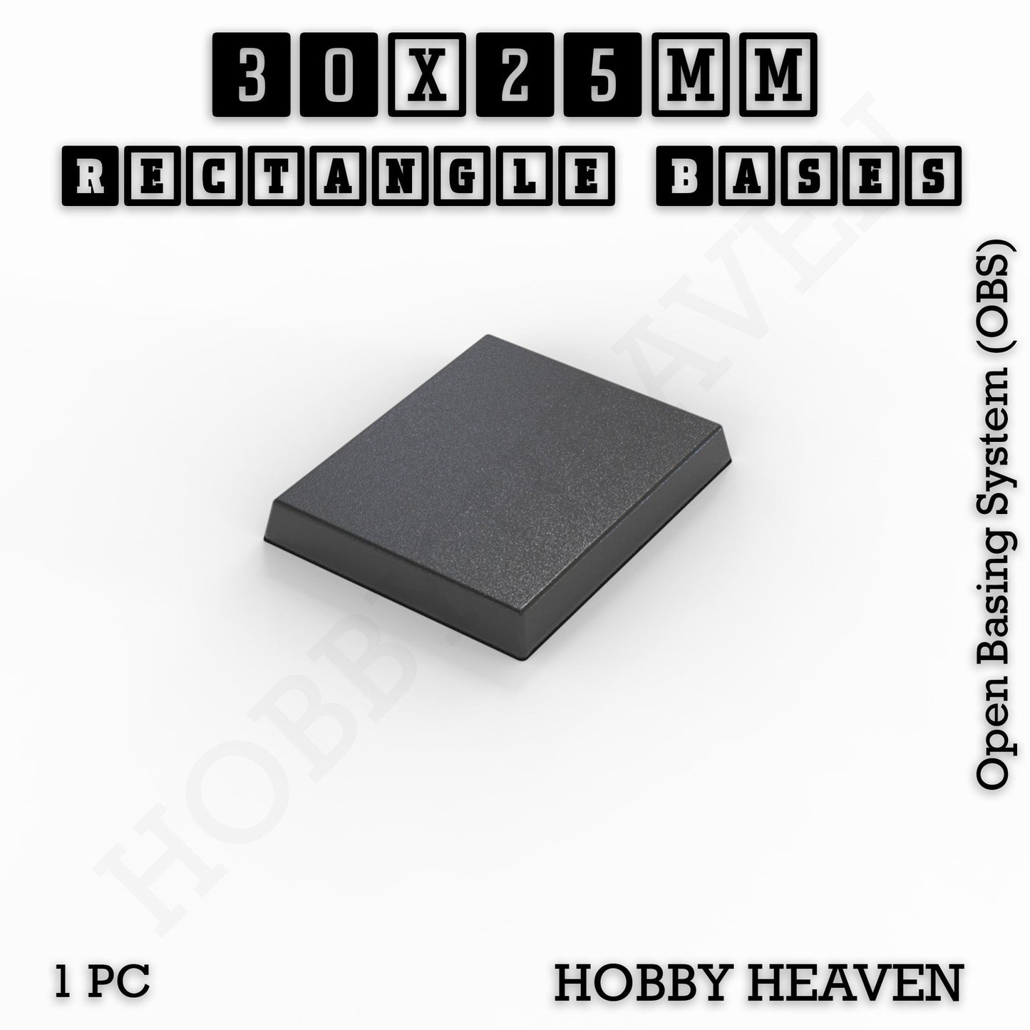 Rectangle Bases Range Sizes - 75x30mm to 125x40mm Medium Sizes 3d Print Full Range Tabletop Games