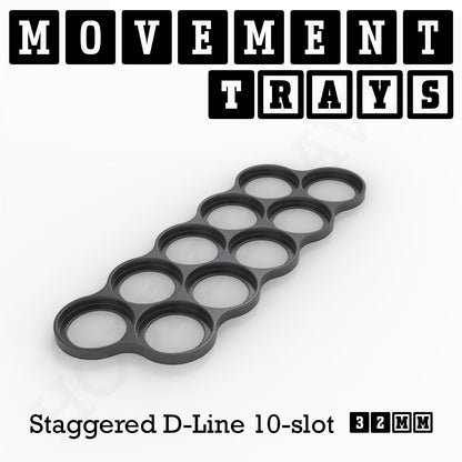 32mm Movement Trays for Tabletop Games | Compatible with Popular Miniatures | Full Range