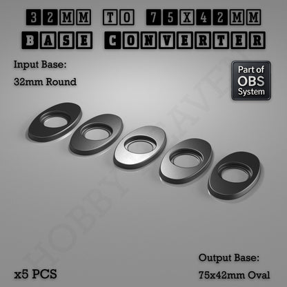 Round To Oval Bases Size Converters 3d Print Full Range