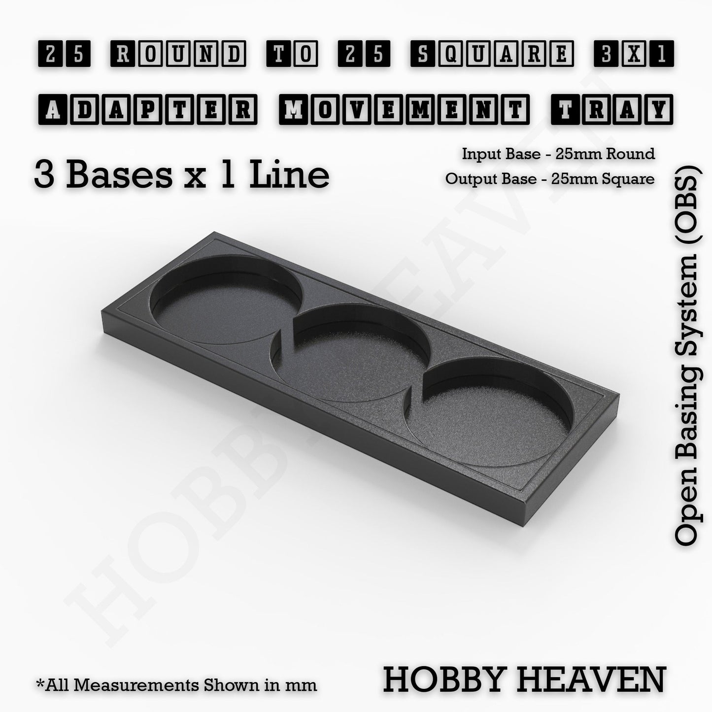Round to Square Movement Trays Adapters for Tabletop Games