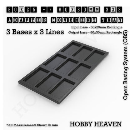 Square and Rectangle Movement Trays Adapters for Tabletop Games