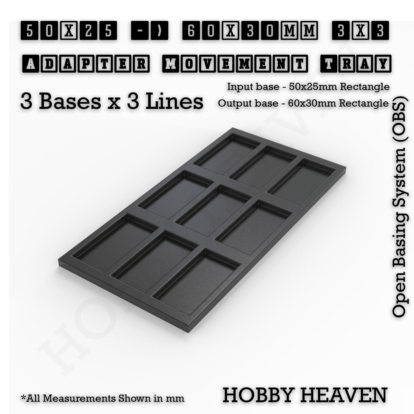 Square and Rectangle Movement Trays Adapters for Tabletop Games