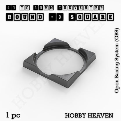 Round to Square Bases Shape and Size Converters 3d Print Full Range