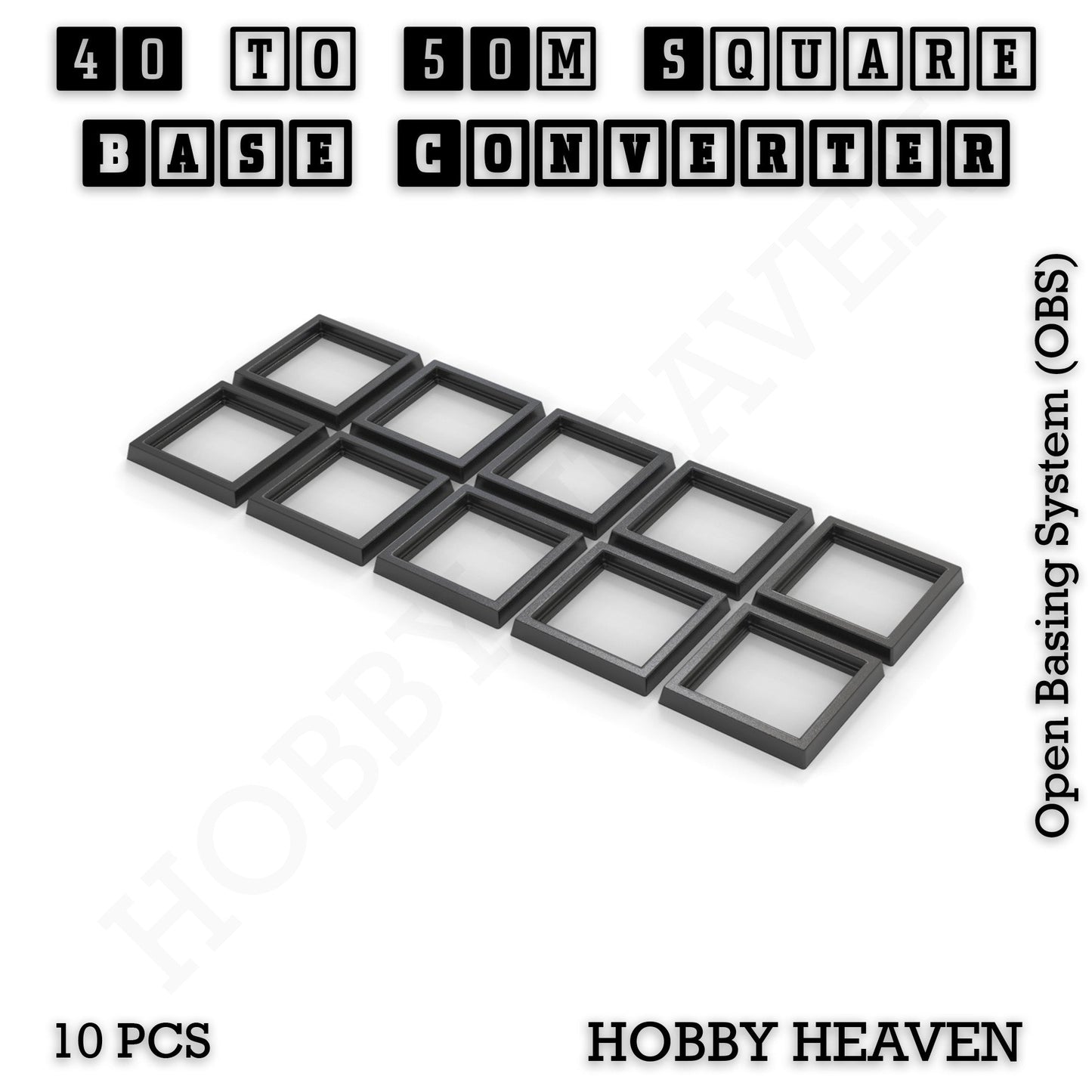 Square to Square Bases Size Converters 3d Print Full Range