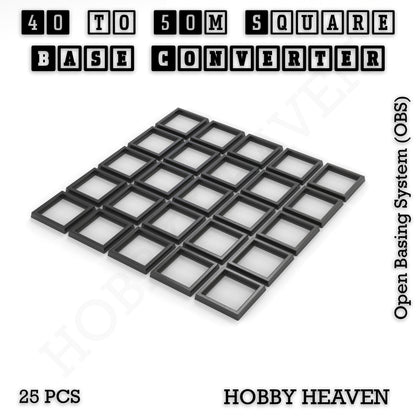 Square to Square Bases Size Converters 3d Print Full Range