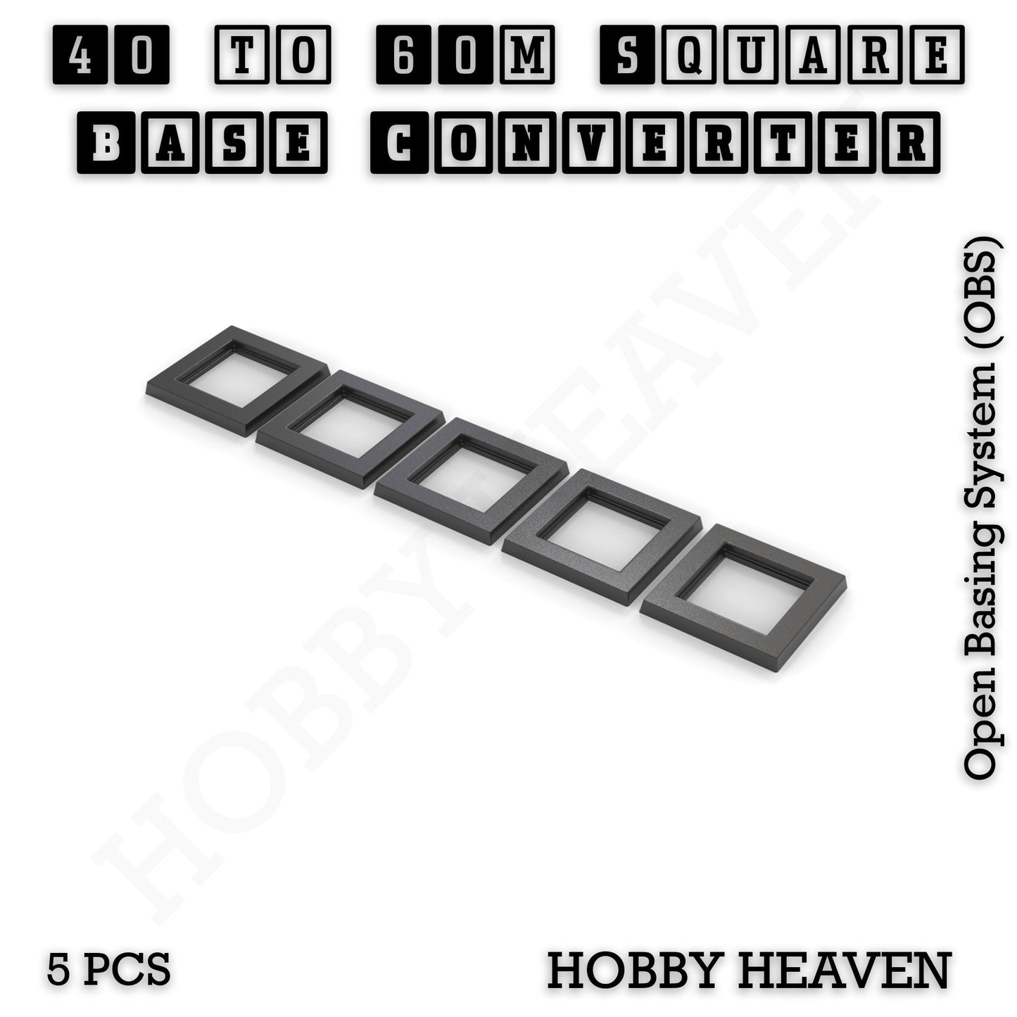 Square to Square Bases Size Converters 3d Print Full Range
