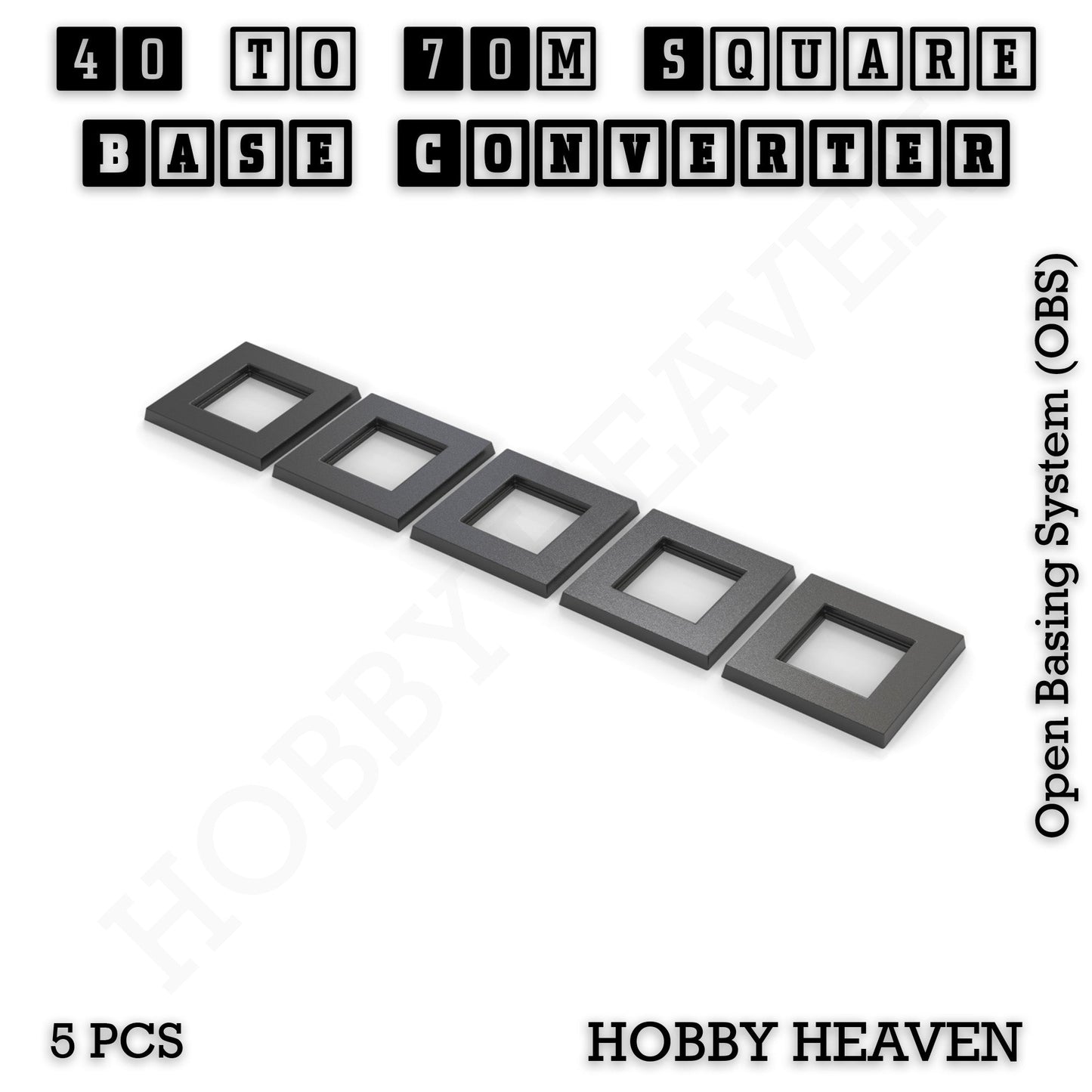 Square to Square Bases Size Converters 3d Print Full Range