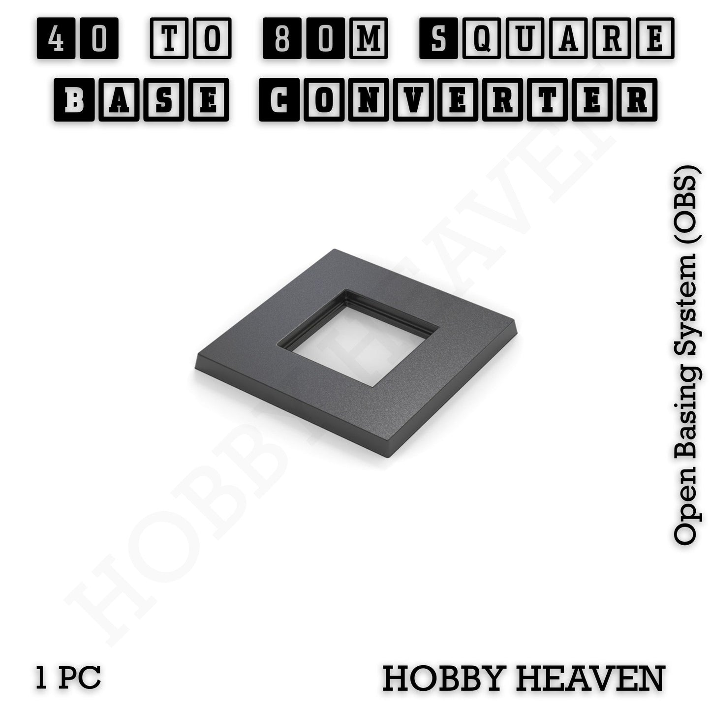 Square to Square Bases Size Converters 3d Print Full Range