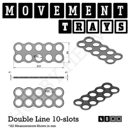 40mm Movement Trays for Miniatures | Tabletop Wargames Compatible | Full Range