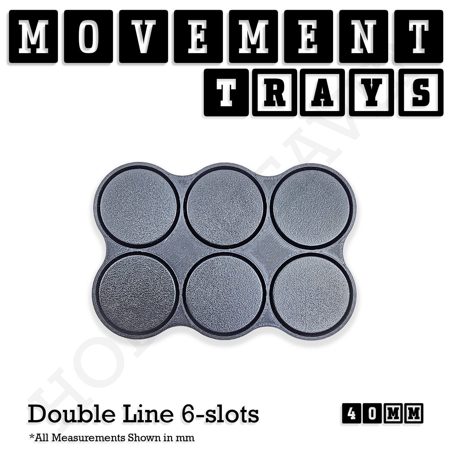 40mm Movement Trays for Miniatures | Tabletop Wargames Compatible | Full Range