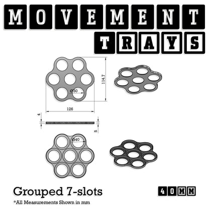 40mm Movement Trays for Miniatures | Tabletop Wargames Compatible | Full Range