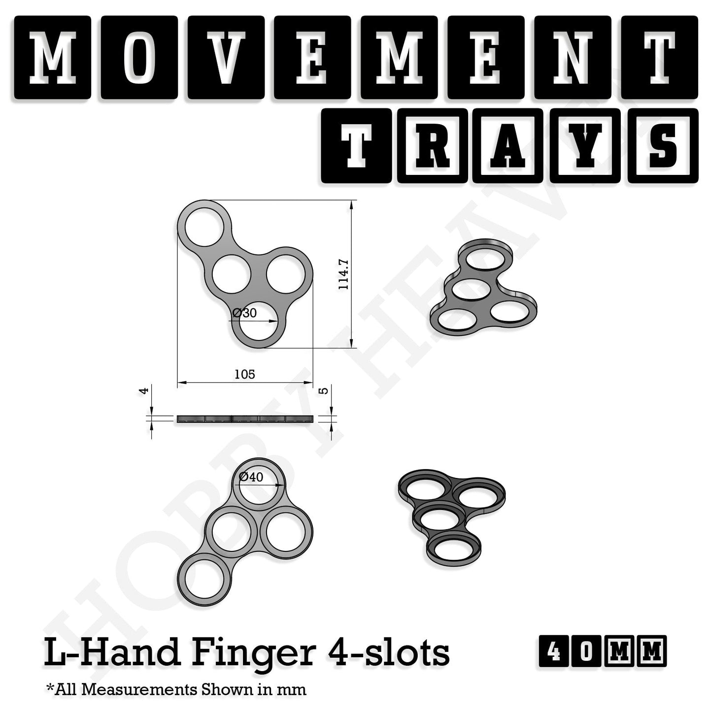 40mm Movement Trays for Miniatures | Tabletop Wargames Compatible | Full Range