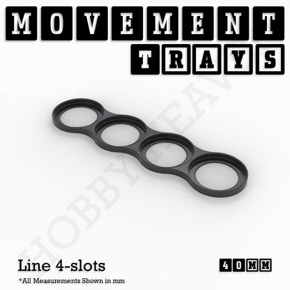 40mm Movement Trays for Miniatures | Tabletop Wargames Compatible | Full Range