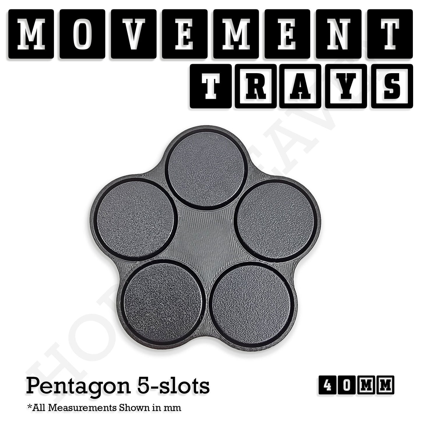 40mm Movement Trays for Miniatures | Tabletop Wargames Compatible | Full Range