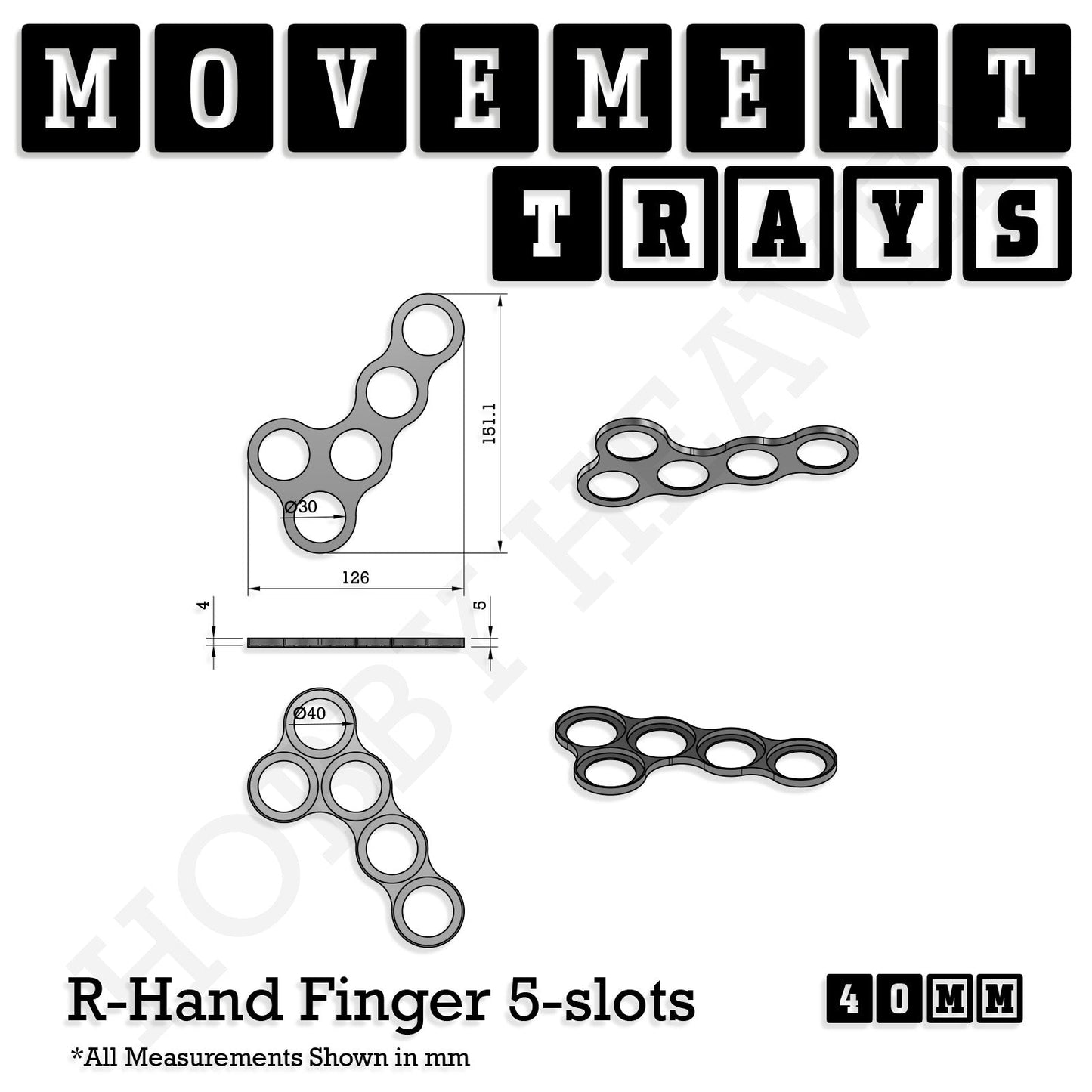 40mm Movement Trays for Miniatures | Tabletop Wargames Compatible | Full Range