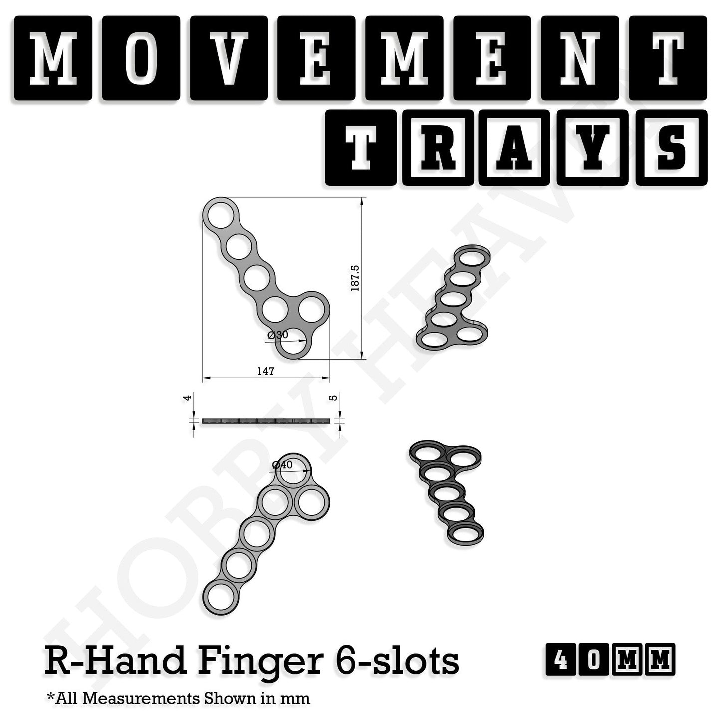 40mm Movement Trays for Miniatures | Tabletop Wargames Compatible | Full Range