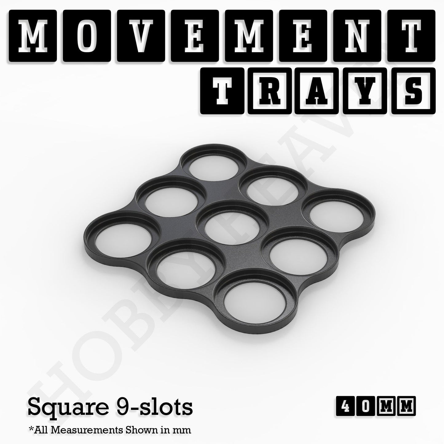 40mm Movement Trays for Miniatures | Tabletop Wargames Compatible | Full Range