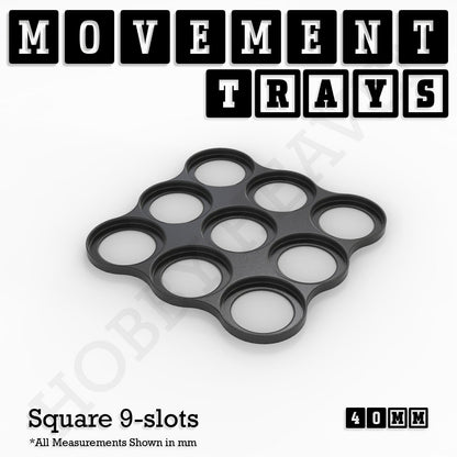 40mm Movement Trays for Miniatures | Tabletop Wargames Compatible | Full Range