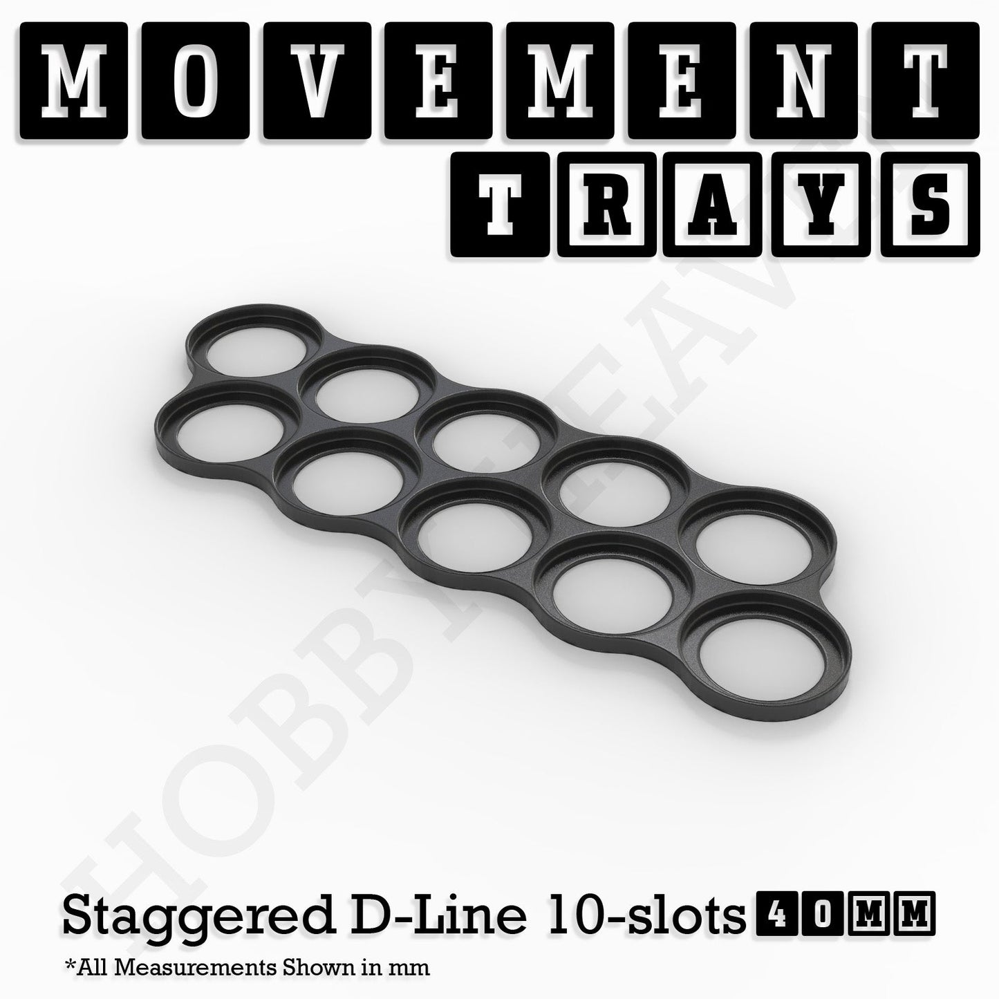 40mm Movement Trays for Miniatures | Tabletop Wargames Compatible | Full Range