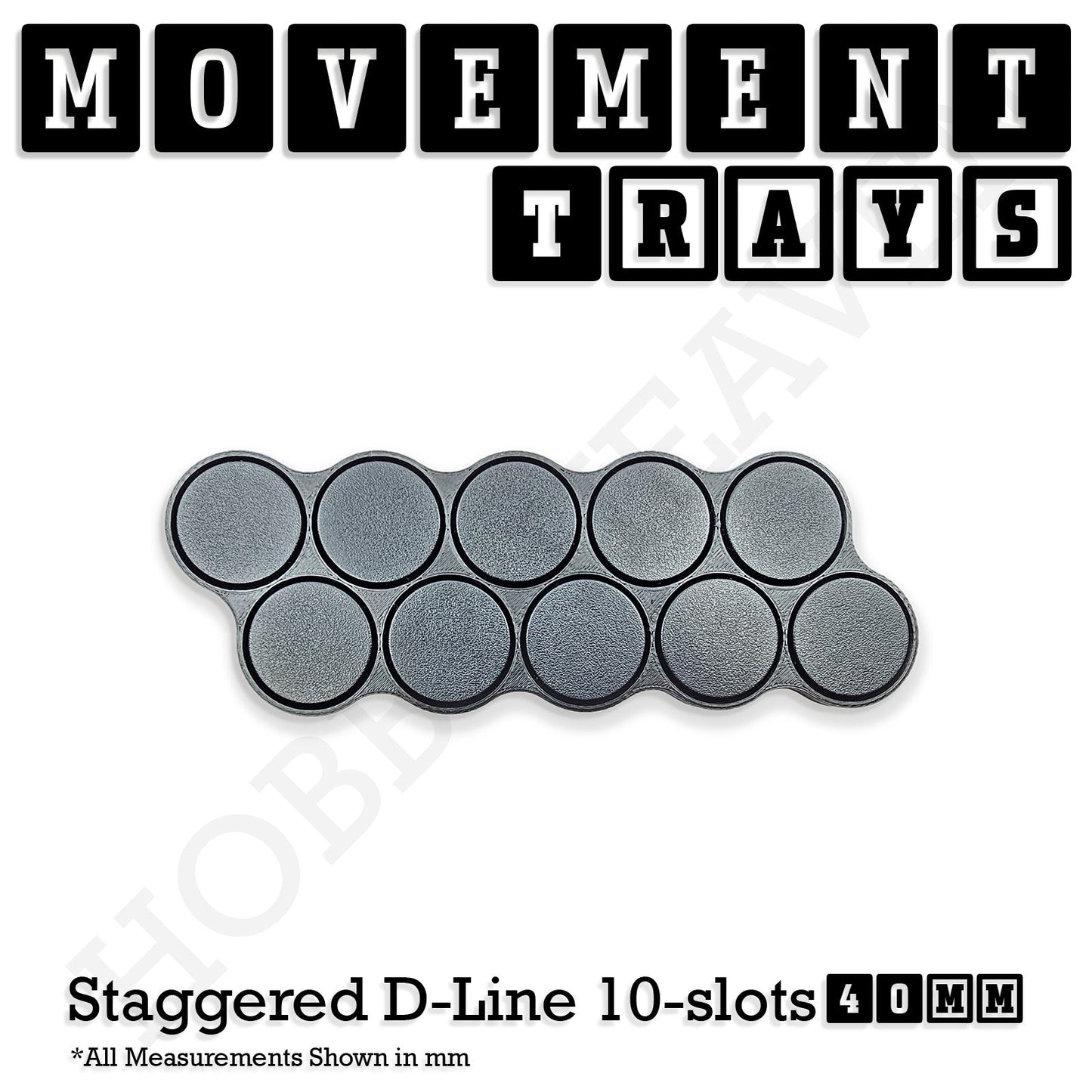 40mm Movement Trays for Miniatures | Tabletop Wargames Compatible | Full Range