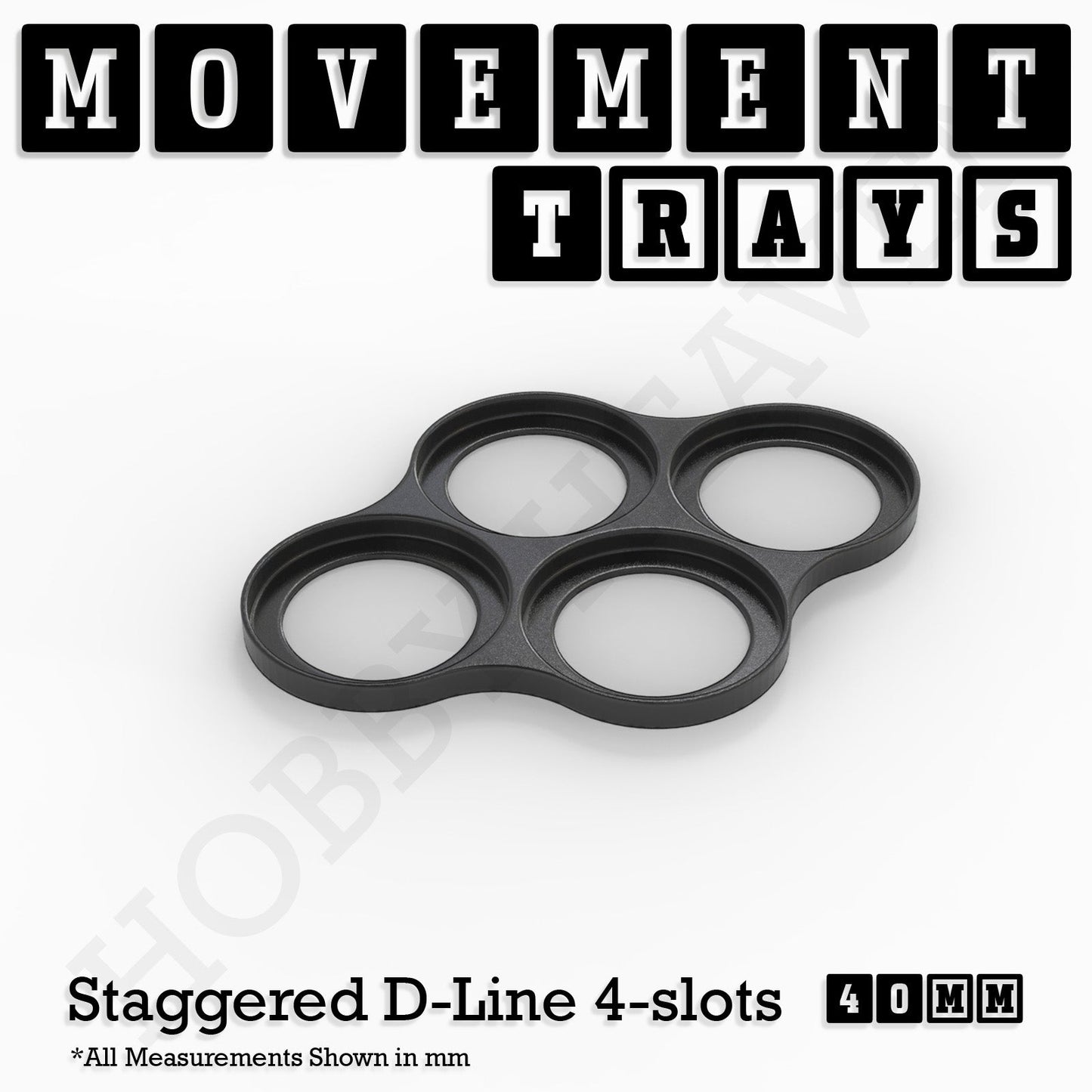 40mm Movement Trays for Miniatures | Tabletop Wargames Compatible | Full Range