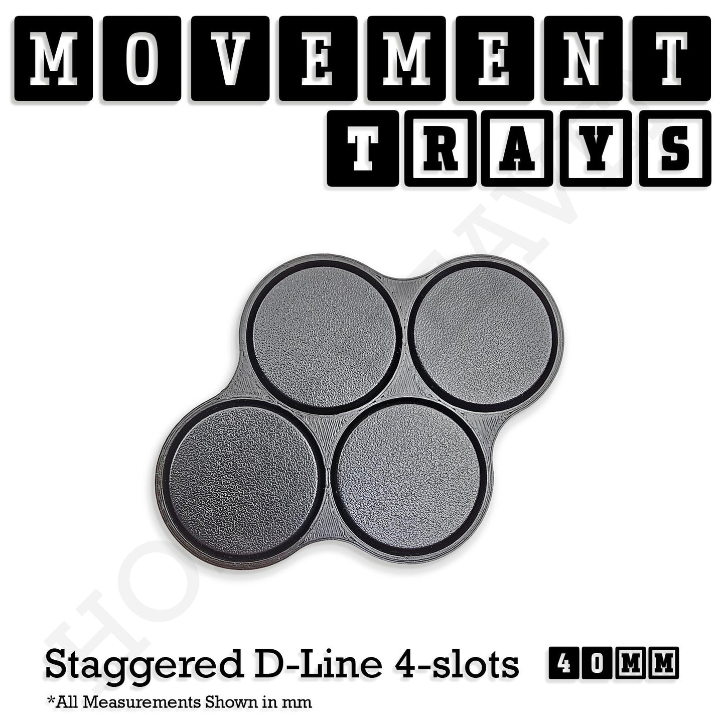 40mm Movement Trays for Miniatures | Tabletop Wargames Compatible | Full Range