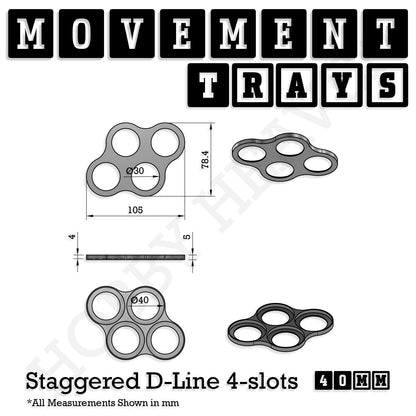 40mm Movement Trays for Miniatures | Tabletop Wargames Compatible | Full Range