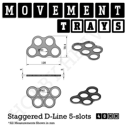 40mm Movement Trays for Miniatures | Tabletop Wargames Compatible | Full Range