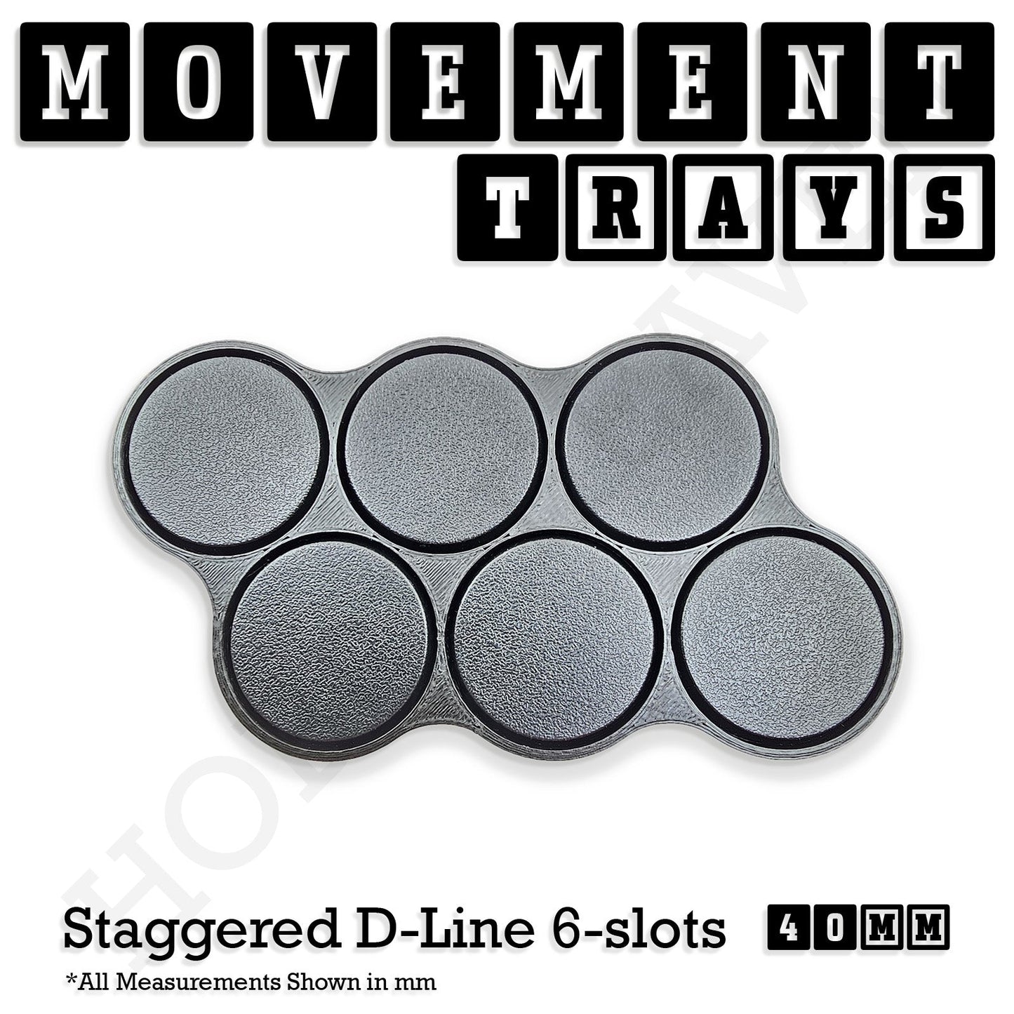 40mm Movement Trays for Miniatures | Tabletop Wargames Compatible | Full Range