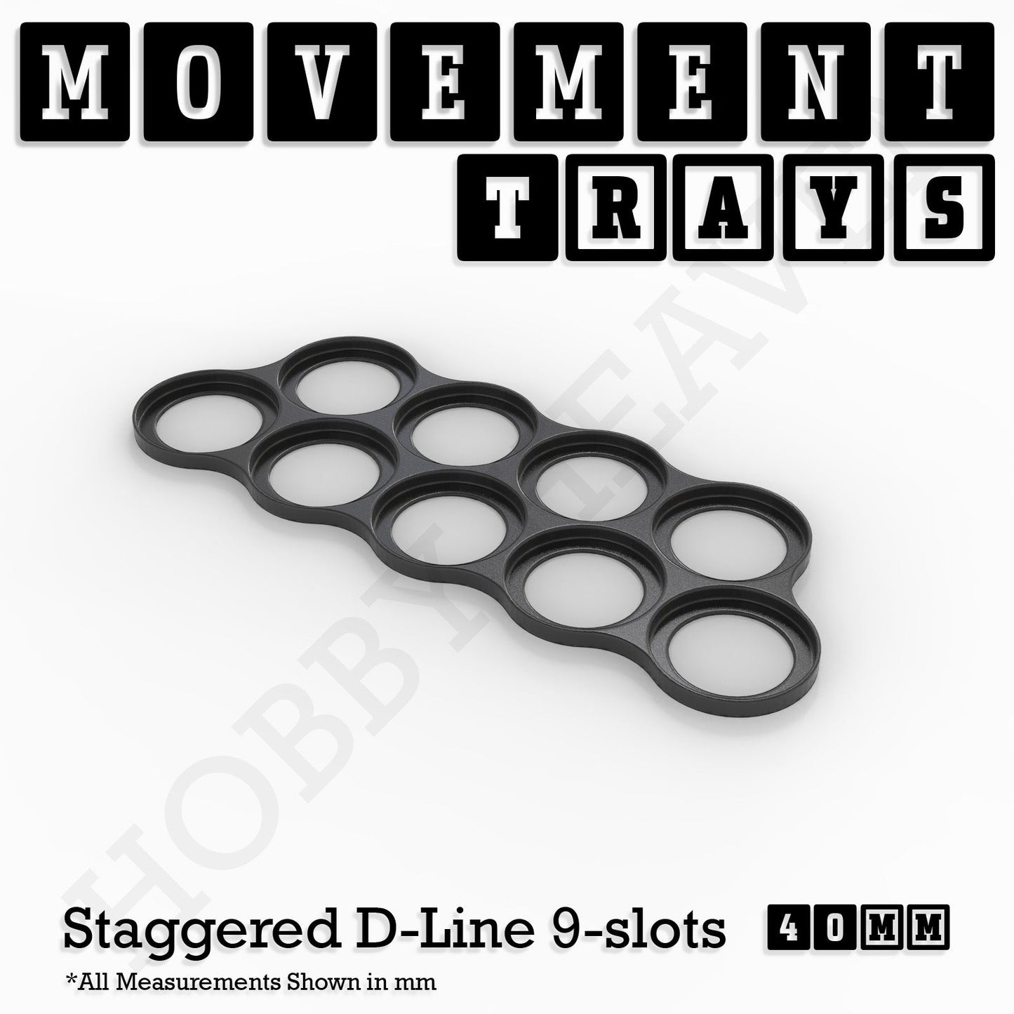 40mm Movement Trays for Miniatures | Tabletop Wargames Compatible | Full Range