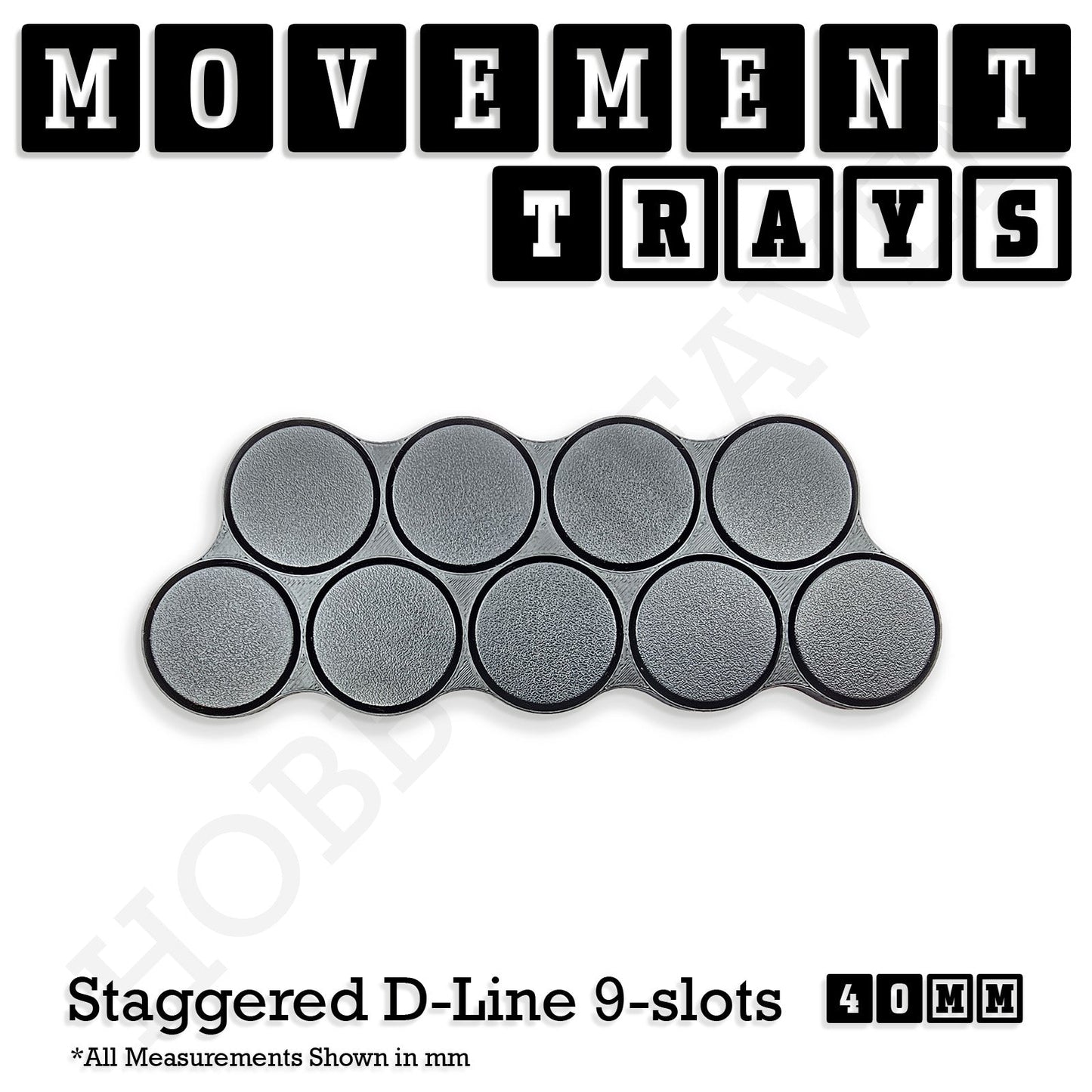 40mm Movement Trays for Miniatures | Tabletop Wargames Compatible | Full Range