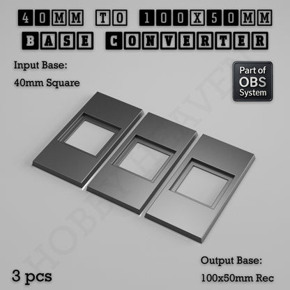 Square to Rectangle Bases Size Converters 3d Print Full Range