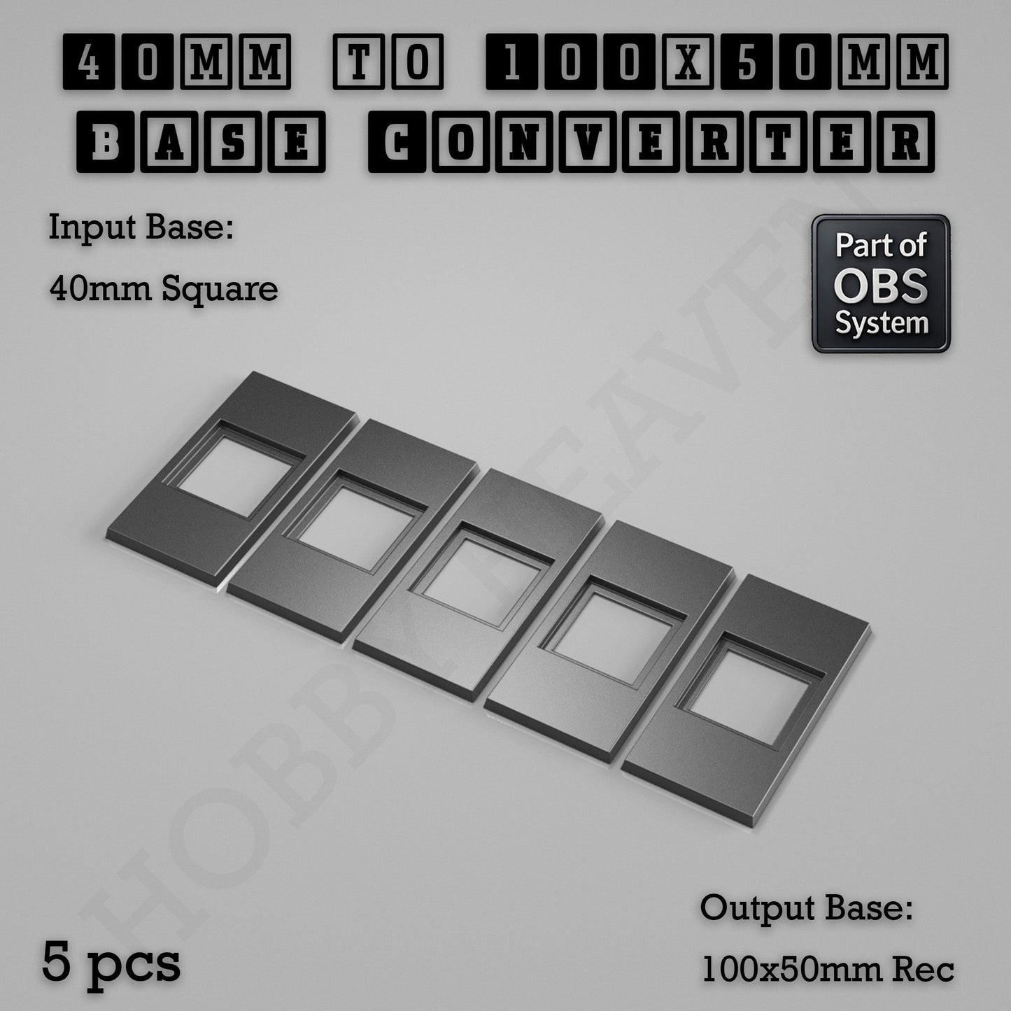 Square to Rectangle Bases Size Converters 3d Print Full Range